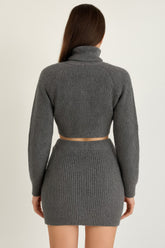 Knit Mock Neck Top And Skirt Charming Bunny